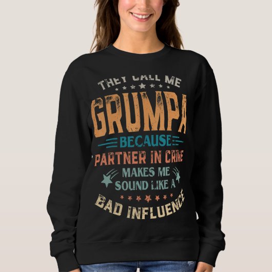 Sweatshirt Mens On M'Appelle Grumpa Parce Que Partenaire Dans (Devant)