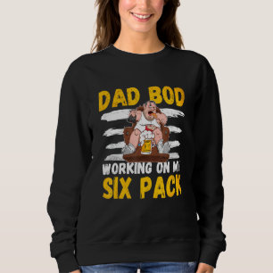 Sweatshirt Mens Papa Bod Travailler Sur Mon Tee À Six Paquets