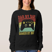 Sweatshirt Mens Papa By Day Gamer By Night Nerdy Père Vidéo (Devant)