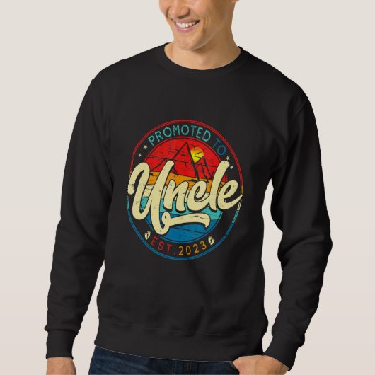 Sweatshirt Mens Promoted To Uncle 2023 First Time Father's Da (Devant)