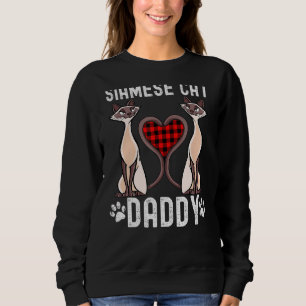 Sweatshirt Mens Siamese Chat Papa Pâté Coeur Kitten Papa Chat