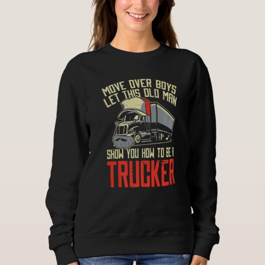Sweatshirt Mens Truck Driver Casquette Big Rig Trucking Old M (Devant)