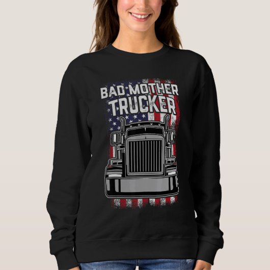 Sweatshirt Mens Trucker Mauvais Mère Trucker Big Rig Sem (Devant)