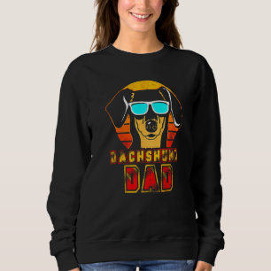 Sweatshirt Mens Vintage Dachshund Papa Lunettes de soleil rét