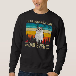 Sweatshirt Mens Vintage Retro Meilleur Ragdoll Chat Papa Jama