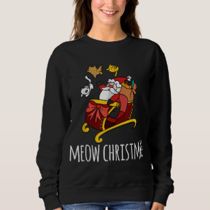 Sweatshirt Meow Christmas Cats Xmas Funny Père Noël et Kitten
