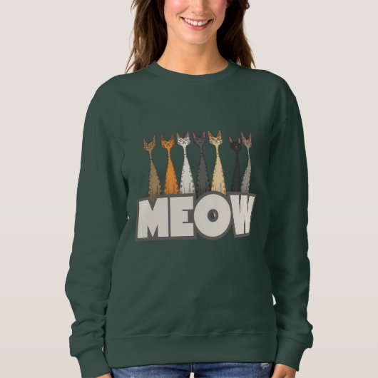 Sweatshirt Meow Peeking Cats - Funny Cat Lover Humor Graphic (Devant)