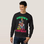 Sweatshirt Meowa Catmas Chat Noël Arbre de Noël Filles Garçon (Devant entier)