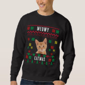 Sweatshirt MeowChristmas Custom Cat Photo Vilain Noël (Devant)