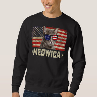Sweatshirt Meowica Chat Quatrième 4 juillet Patriotique Usa A