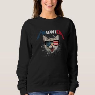 Sweatshirt Meowica États-Unis Drapeau Américain Chat Patrioti