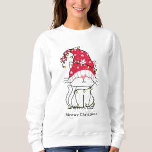 Sweatshirt Meowny Noël drôle mignon chat de Noël