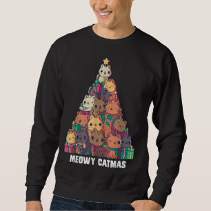 Sweatshirt Meowo Catmas Chat Noël Arbre Noël Noël Noël Chaton