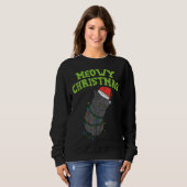 Sweatshirt Meowo Catmas Chat Noir Drôle Noël Noël Chat Ow (Devant entier)