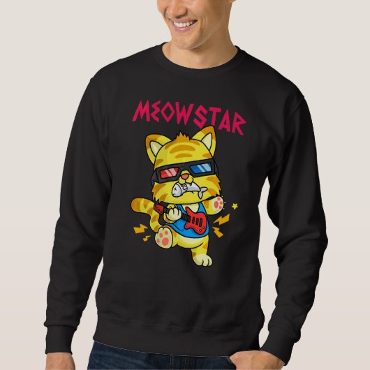 Sweatshirt Meowstar Et Vive Rock Et Roll (Devant)