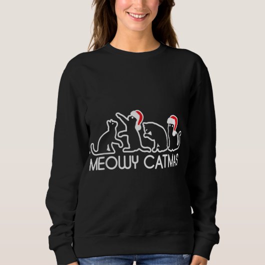 Sweatshirt Meowy Catmas Amoureux des chats (Devant)