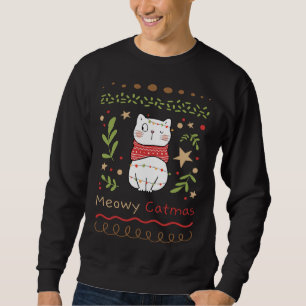 Sweatshirt Meowy Catmas Amoureux des chats Noël Noël Noël Noë