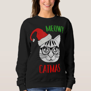 Sweatshirt Meowy Catmas Chat Noël Noël