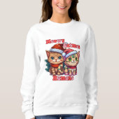 Sweatshirt Meowy Catmas, Funny Chat Christmas (Devant)
