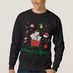Sweatshirt Meowy Catmas Joli Noël Amoureux des chats Kitties 