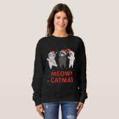 Sweatshirt Meowy Catmas Noël Novelty Amoureux des chats Chris (Devant entier)