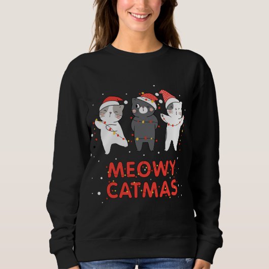 Sweatshirt Meowy Catmas Noël Novelty Amoureux des chats Chris (Devant)