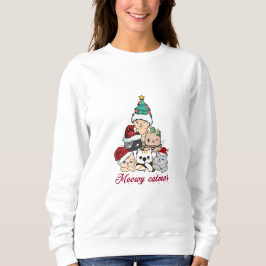 Sweatshirt Meowy Catmas Tree (Devant)