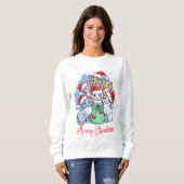 Sweatshirt Meowy Christmas Cats - Festive Holiday Design (Devant entier)