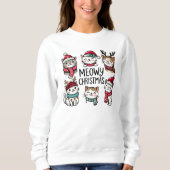 Sweatshirt Meowy Christmas Funny Amoureux des chats (Devant)