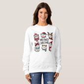 Sweatshirt Meowy Christmas Funny Amoureux des chats (Devant entier)