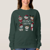 Sweatshirt Meowy Christmas Funny Amoureux des chats (Devant)