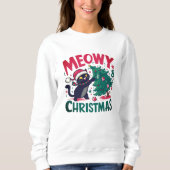 Sweatshirt Meowy Christmas - Funny Cat Lovers (Devant)
