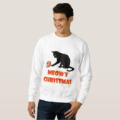 Sweatshirt Meowy Christmas Funny Chat (Devant entier)