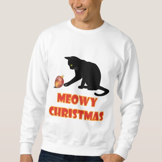 Sweatshirt Meowy Christmas Funny Chat (Devant)