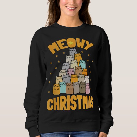 Sweatshirt Meowy Christmas - Joyeux Noël Pour Les Amoureux de (Devant)