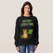 Sweatshirt Meowy Christmas Tiger Tabby Chat Xmas Tree (Devant entier)