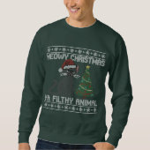 Sweatshirt Meowy Christmas Ya Filthy Animal - Ugly Christmas  (Devant)