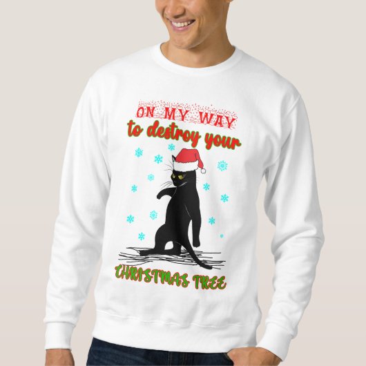 Sweatshirt MEOWY NOËL, Cadeau de Noël, Joyeux Noël (Devant)