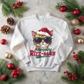 Sweatshirt Meowy Rizz-mas Funny Noël Rizzmas Père Noël