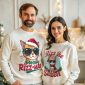 Sweatshirt Meowy Rizz-mas Funny Noël Rizzmas Père Noël