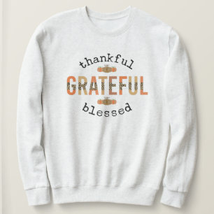 Sweatshirt Merci Grateful Blessé mignon automne Thanksgiving