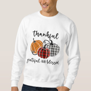 Sweatshirt Merci Gratuit Béni Plaid Thanksgiving Hommes W