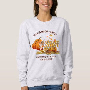 Sweatshirt MERCI RECONNAISSANTE BLESSEE Christian Thanksgivin