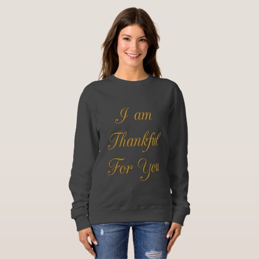 Sweatshirt Merci Texte Citation Art Design d'impression (Devant entier)