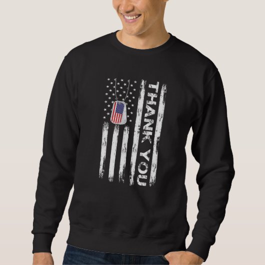 Sweatshirt Merci Usa Drapeau Pour Anciens Combattants (Devant)