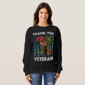 Sweatshirt Merci Vétéran Bottes de combat Fleurs Vétéran Da (Devant entier)