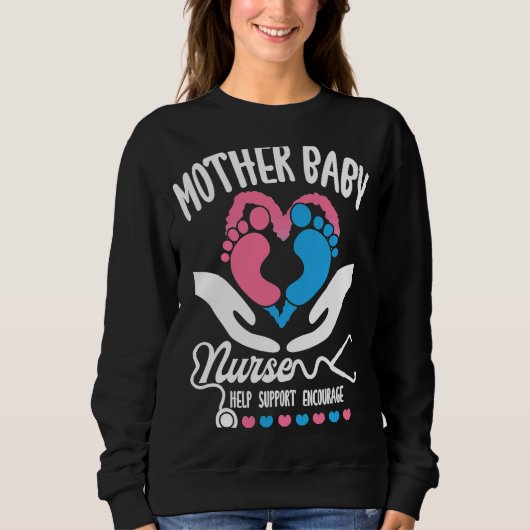 Sweatshirt Mère Bébé Infirmière Appréciation Postpartum Infir (Devant)