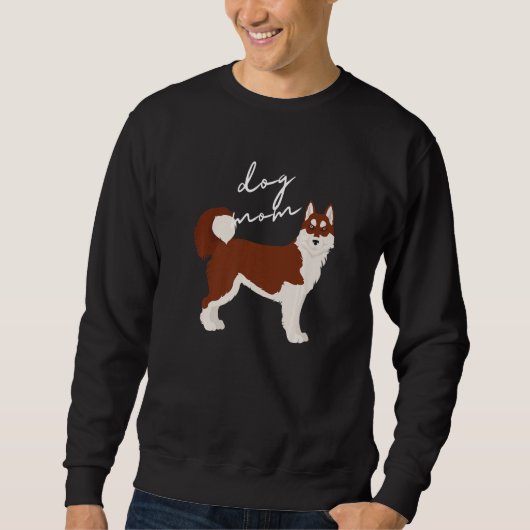 Sweatshirt Mère chienne Husky sibérien rouge et blanc Femme (Devant)