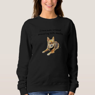 Sweatshirt Mère Chihuahua Merle Bleu lovée autour d'ergot