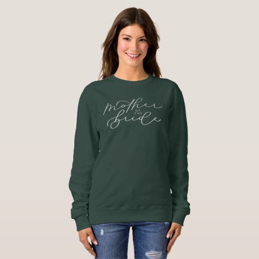 Sweatshirt Mère de la mariée mignonne Script fête de mariée (Devant entier)
